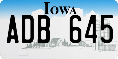 IA license plate ADB645