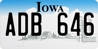 IA license plate ADB646