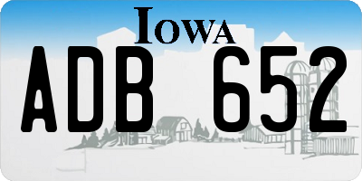 IA license plate ADB652