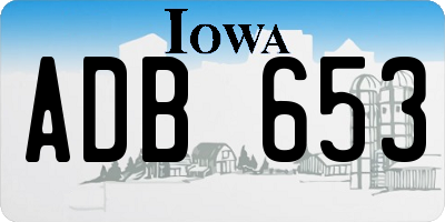 IA license plate ADB653