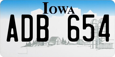 IA license plate ADB654