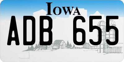 IA license plate ADB655