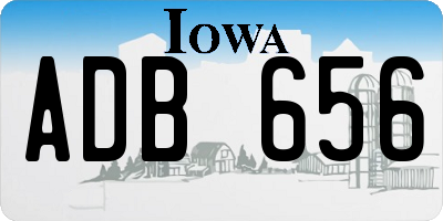 IA license plate ADB656