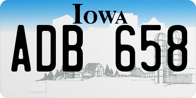 IA license plate ADB658