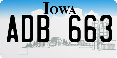 IA license plate ADB663