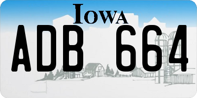 IA license plate ADB664