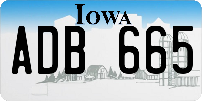 IA license plate ADB665