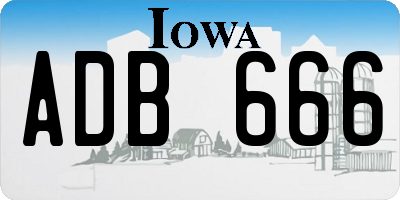 IA license plate ADB666
