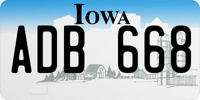 IA license plate ADB668