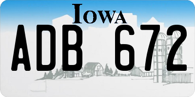 IA license plate ADB672