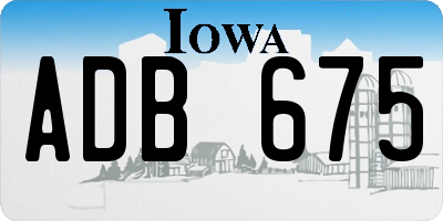 IA license plate ADB675