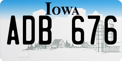 IA license plate ADB676