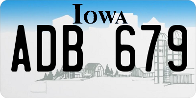 IA license plate ADB679
