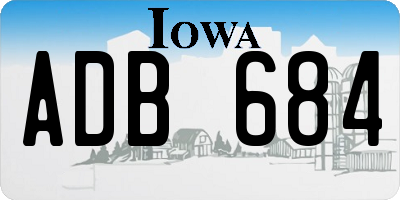 IA license plate ADB684