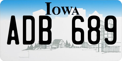 IA license plate ADB689