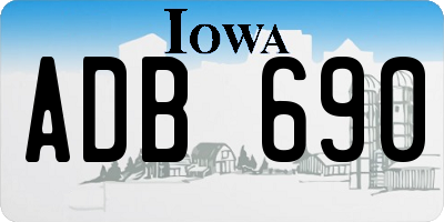 IA license plate ADB690