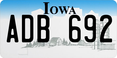IA license plate ADB692