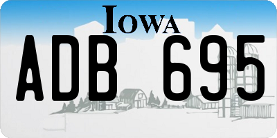 IA license plate ADB695