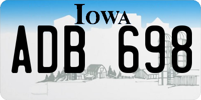 IA license plate ADB698
