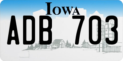 IA license plate ADB703