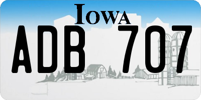 IA license plate ADB707