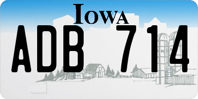 IA license plate ADB714