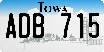 IA license plate ADB715