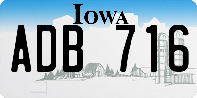 IA license plate ADB716
