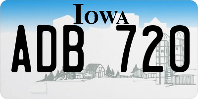 IA license plate ADB720