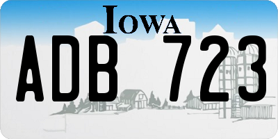 IA license plate ADB723
