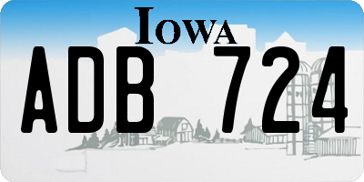 IA license plate ADB724