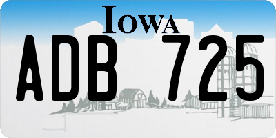 IA license plate ADB725