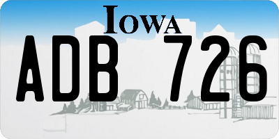 IA license plate ADB726