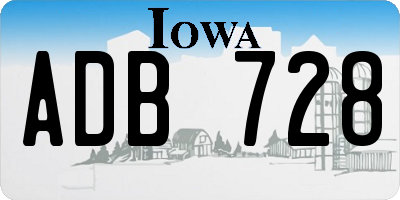 IA license plate ADB728