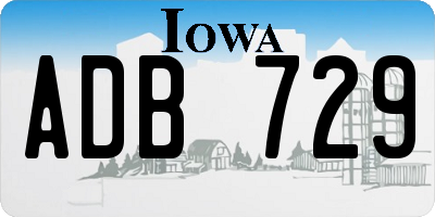 IA license plate ADB729