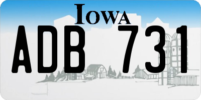 IA license plate ADB731