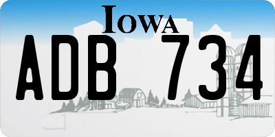 IA license plate ADB734