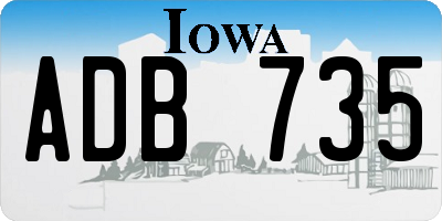 IA license plate ADB735