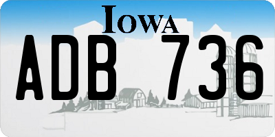 IA license plate ADB736