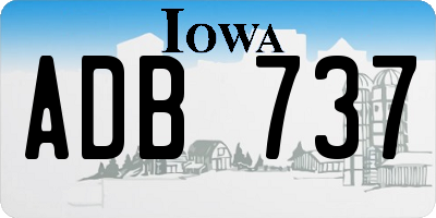 IA license plate ADB737