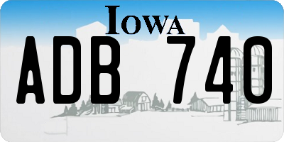 IA license plate ADB740