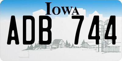 IA license plate ADB744