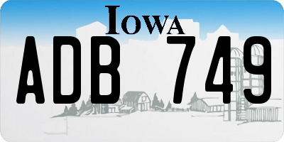 IA license plate ADB749
