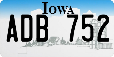 IA license plate ADB752