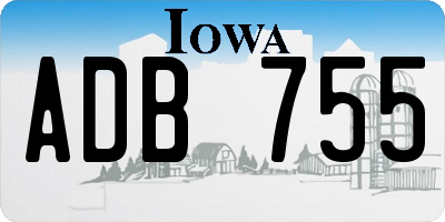 IA license plate ADB755