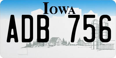 IA license plate ADB756
