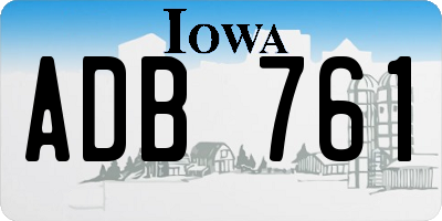 IA license plate ADB761