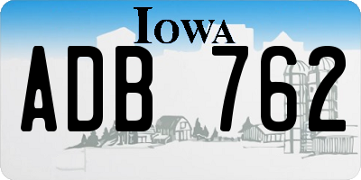 IA license plate ADB762