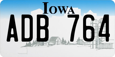 IA license plate ADB764