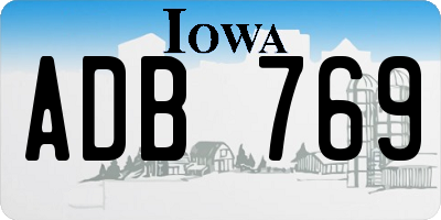 IA license plate ADB769